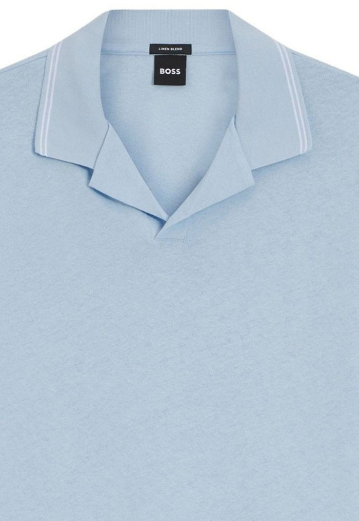 BOSS H-Pye 235 Polo Shirt Light Blue - MAISONDEFASHION.COM