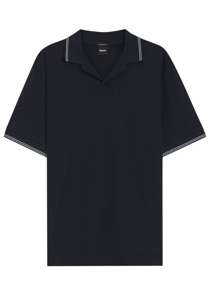 BOSS H-Pye Polo Shirt Dark Blue - MAISONDEFASHION.COM