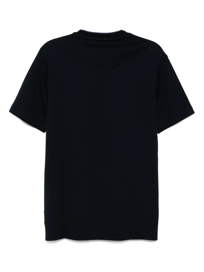 BOSS H-Thompson Mercerised Cotton T-Shirt Navy - MAISONDEFASHION.COM