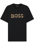 BOSS H-Thompson Mercerised-cotton T-shirt With Logo Artwork Black - MAISONDEFASHION.COM