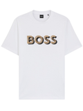 BOSS H-Thompson Mercerised-cotton T-shirt With Logo Artwork White - MAISONDEFASHION.COM