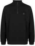 BOSS High-neck Half-zip Sweatshirt Black - MAISONDEFASHION.COM
