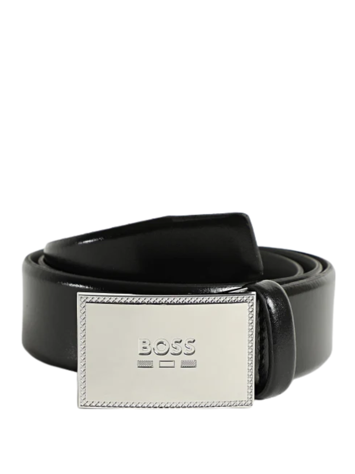 BOSS Jinko Leather Belt Black - MAISONDEFASHION.COM