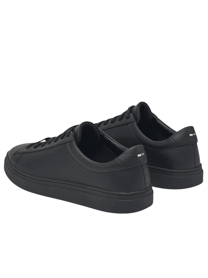 BOSS Leather Trainers With Rubber Sole Black - MAISONDEFASHION.COM