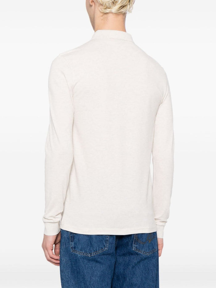 BOSS MEN Logo-Appliqué Cotton Polo Shirt Light Beige - MAISONDEFASHION.COM