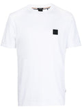 BOSS MEN Logo-appliqué Cotton Short-sleeved T-shirt White - MAISONDEFASHION.COM