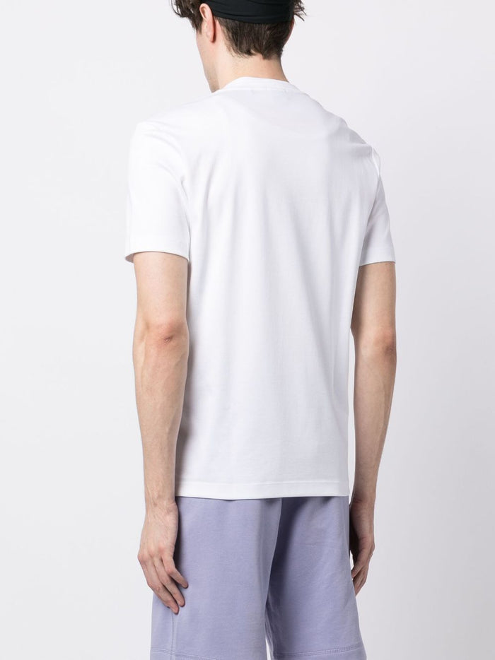 BOSS MEN Logo-appliqué Cotton Short-sleeved T-shirt White - MAISONDEFASHION.COM