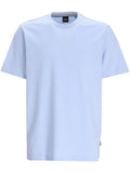 BOSS Logo Detail Cotton T-shirt Light Blue - MAISONDEFASHION.COM