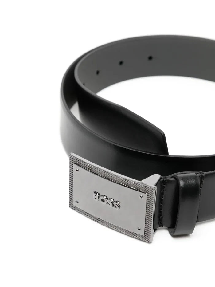 BOSS MEN Logo-Embossed Reversible Icon-G Leather Belt - MAISONDEFASHION.COM