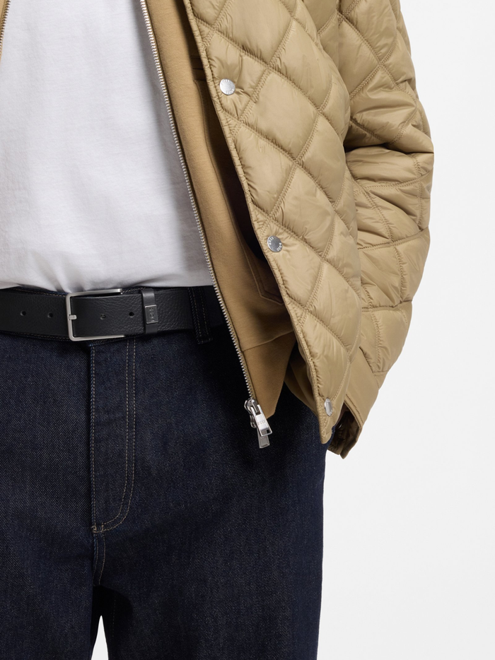 BOSS Logo Keeper Leather Belt Black - MAISONDEFASHION.COM