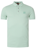 BOSS Logo-patch Cotton Polo Shirt Light Green - MAISONDEFASHION.COM