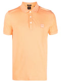 BOSS Logo-patch Cotton Polo Shirt Light Orange - MAISONDEFASHION.COM