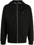 BOSS MEN Logo-patch Drawstring Hoodie Black - MAISONDEFASHION.COM