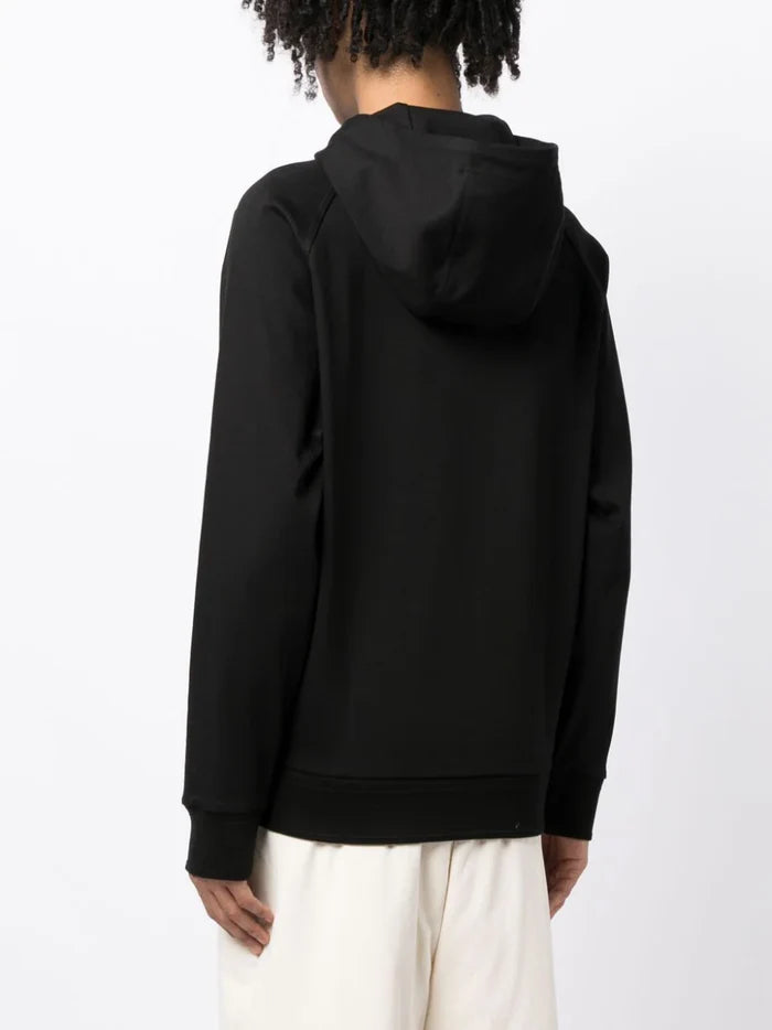 BOSS MEN Logo-patch Drawstring Hoodie Black - MAISONDEFASHION.COM