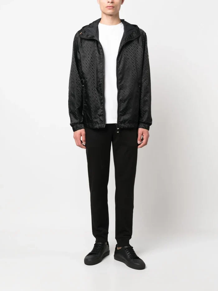 BOSS MEN Logo-patch Slim Track Trousers Black - MAISONDEFASHION.COM