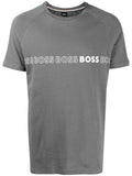 BOSS Logo-print Cotton T-shirt Dark Grey - MAISONDEFASHION.COM