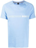 BOSS Logo-print Cotton T-shirt Open Blue - MAISONDEFASHION.COM