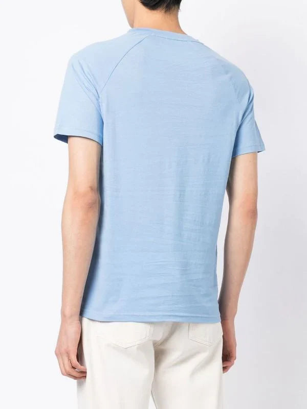 BOSS Logo-print Cotton T-shirt Open Blue - MAISONDEFASHION.COM