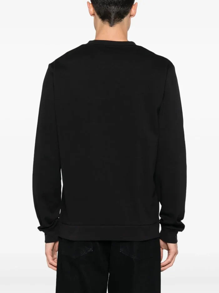 BOSS MEN Logo-print Crew-neck Sweatshirt Black - MAISONDEFASHION.COM