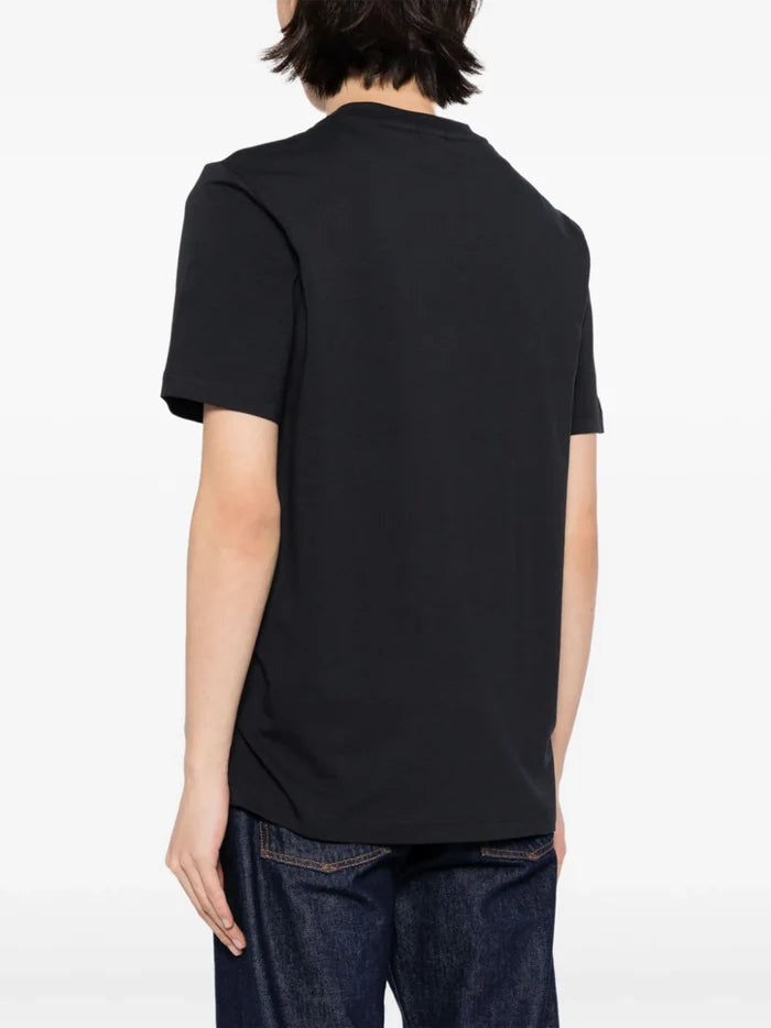 BOSS MEN Logo Print  Jersey T-shirt Dark Blue - MAISONDEFASHION.COM