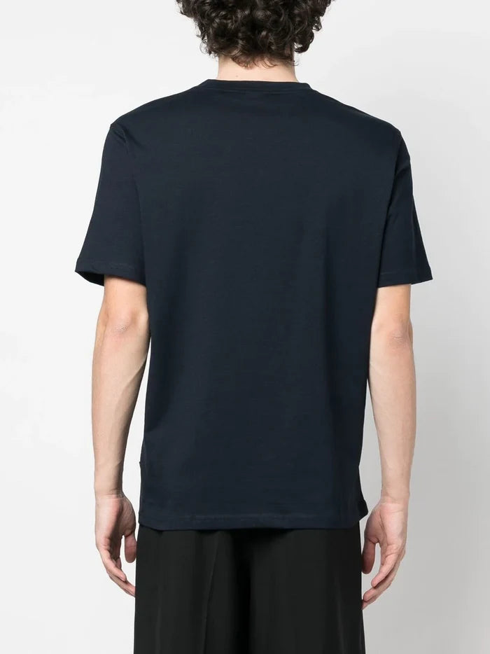BOSS Logo-print Patch T-shirt Dark Blue - MAISONDEFASHION.COM