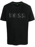 BOSS Logo-print Short-sleeve T-shirt Black - MAISONDEFASHION.COM