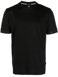 BOSS Logo-print Strap Cotton T-shirt Black - MAISONDEFASHION.COM