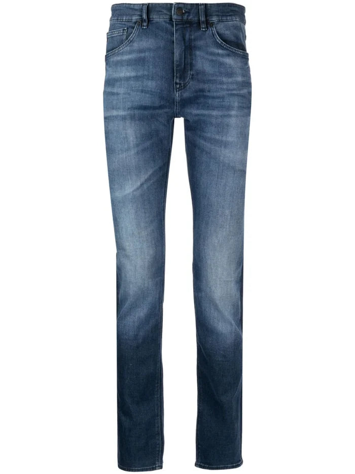 BOSS MEN Maine3 Regular-fit Jeans Navy Blue - MAISONDEFASHION.COM