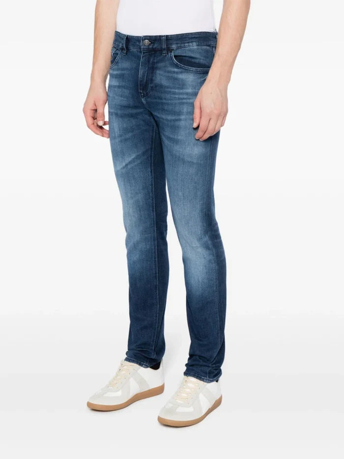 BOSS MEN Maine3 Regular-fit Jeans Navy Blue - MAISONDEFASHION.COM