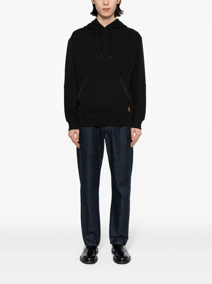 BOSS MEN Cotton-Blend Hoodie With Technical Trims Black - MAISONDEFASHION.COM