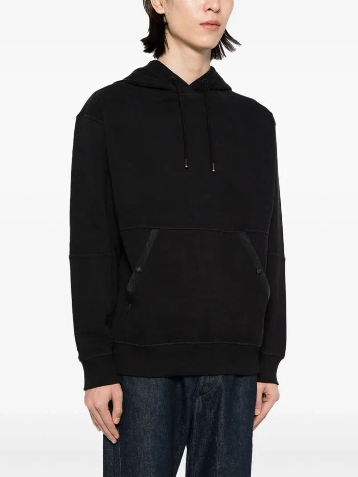BOSS MEN Cotton-Blend Hoodie With Technical Trims Black - MAISONDEFASHION.COM