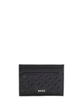 BOSS MEN Grained-leather Card Holder Black - MAISONDEFASHION.COM
