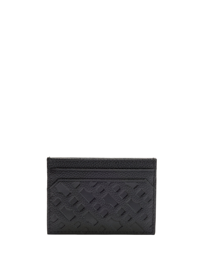 BOSS MEN Grained-leather Card Holder Black - MAISONDEFASHION.COM