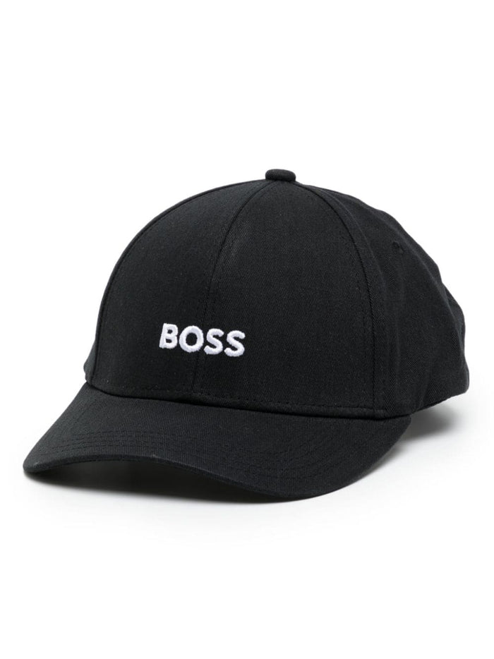 BOSS MEN Logo-embroidered Cotton Baseball Cap Black - MAISONDEFASHION.COM