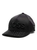 BOSS MEN Logo-embroidered Satin Sevile Cap Black - MAISONDEFASHION.COM