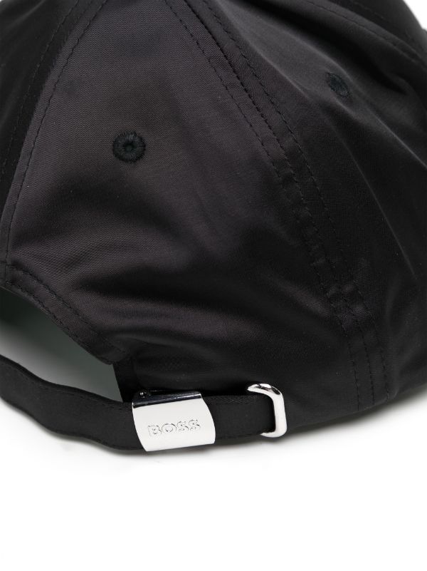 BOSS MEN Logo-embroidered Satin Sevile Cap Black - MAISONDEFASHION.COM