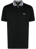 BOSS MEN Logo-embroidered Short-sleeved Polo Shirt Black - MAISONDEFASHION.COM