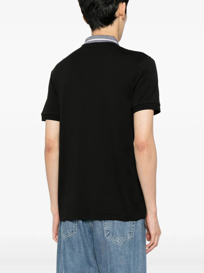 BOSS MEN Logo-embroidered Short-sleeved Polo Shirt Black - MAISONDEFASHION.COM