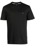 BOSS MEN Logo-patch Cotton T-shirt Black - MAISONDEFASHION.COM
