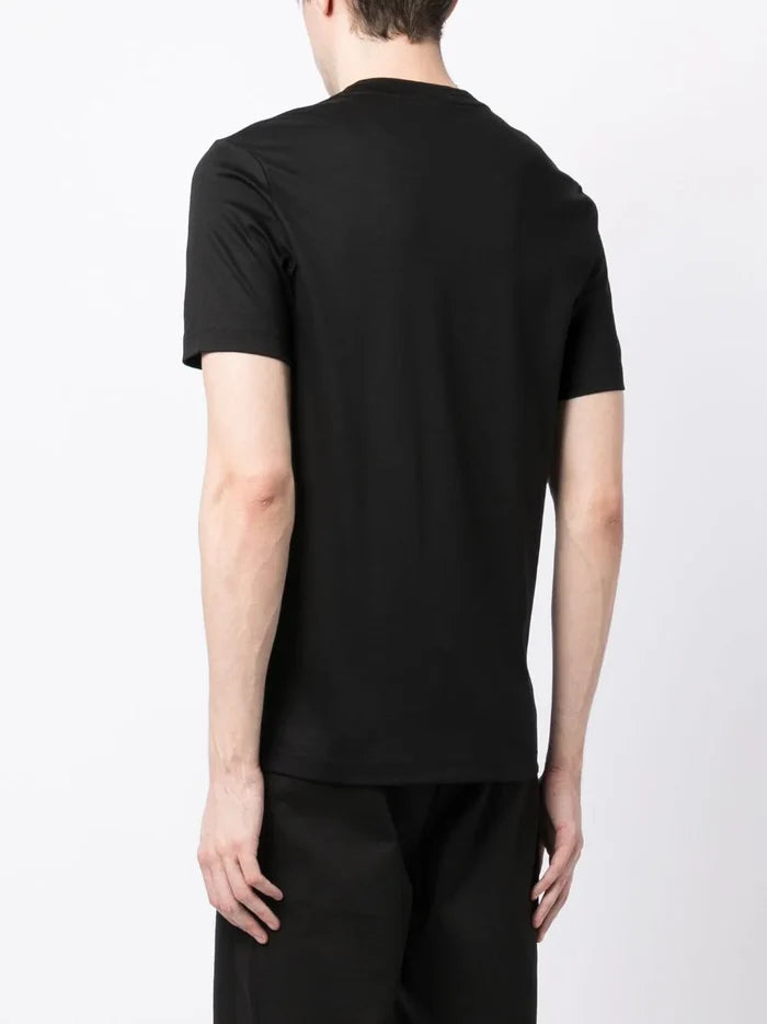 BOSS MEN Logo-patch Cotton T-shirt Black - MAISONDEFASHION.COM