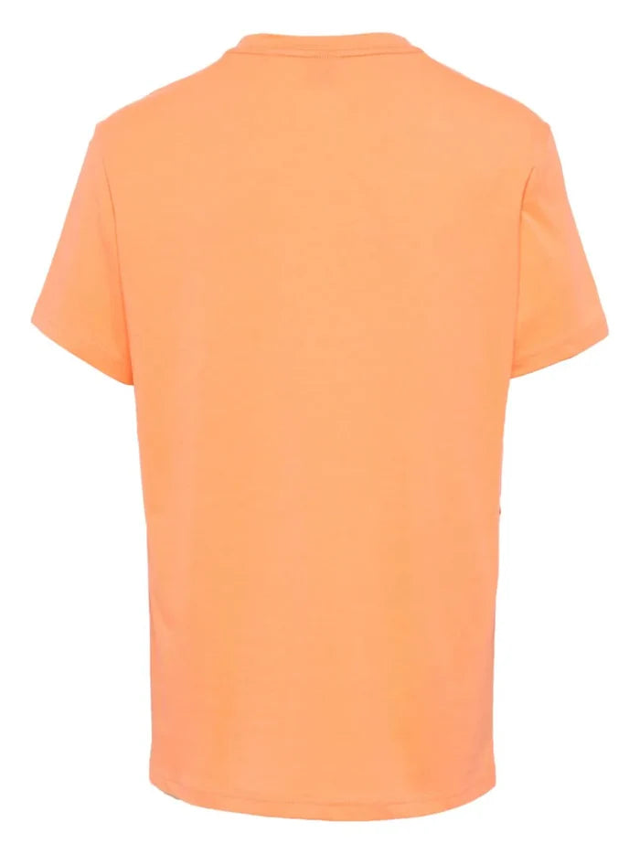 BOSS MEN Logo-print Cotton Regular-fit T-Shirt Medium Orange - MAISONDEFASHION.COM