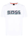 BOSS MEN Logo-print Cotton T-shirt White - MAISONDEFASHION.COM