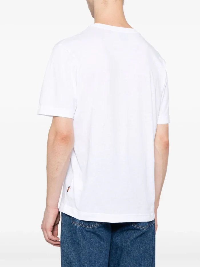 BOSS MEN Logo-print Cotton T-shirt White - MAISONDEFASHION.COM