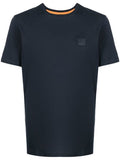 BOSS MEN Logo-print Short-sleeved T-shirt Navy - MAISONDEFASHION.COM