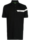 BOSS MEN Logo Short-sleeved Polo Shirt Black - MAISONDEFASHION.COM