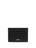 BOSS MEN Monogram-print Money-clip Cardholder Black - MAISONDEFASHION.COM