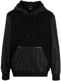 BOSS MEN Panelled Tonal Hoodie Black - MAISONDEFASHION.COM