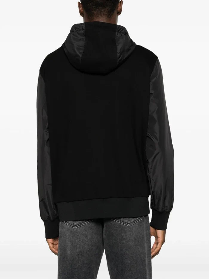 BOSS MEN Panelled Tonal Hoodie Black - MAISONDEFASHION.COM