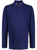 BOSS MEN Pittman 183 Long-Sleeved Polo Shirt Dark Purple - MAISONDEFASHION.COM