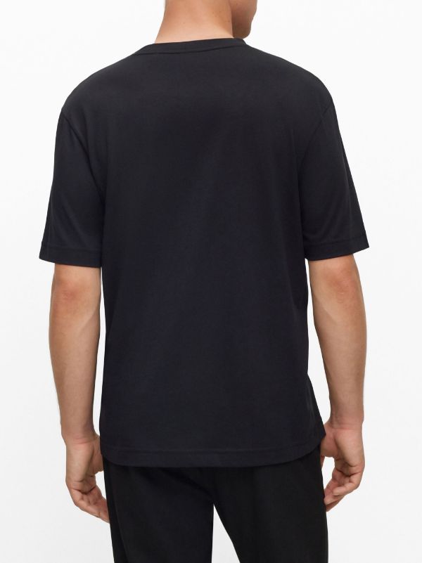 BOSS MEN Regular-fit TeDigitalLogo T-shirt Black - MAISONDEFASHION.COM